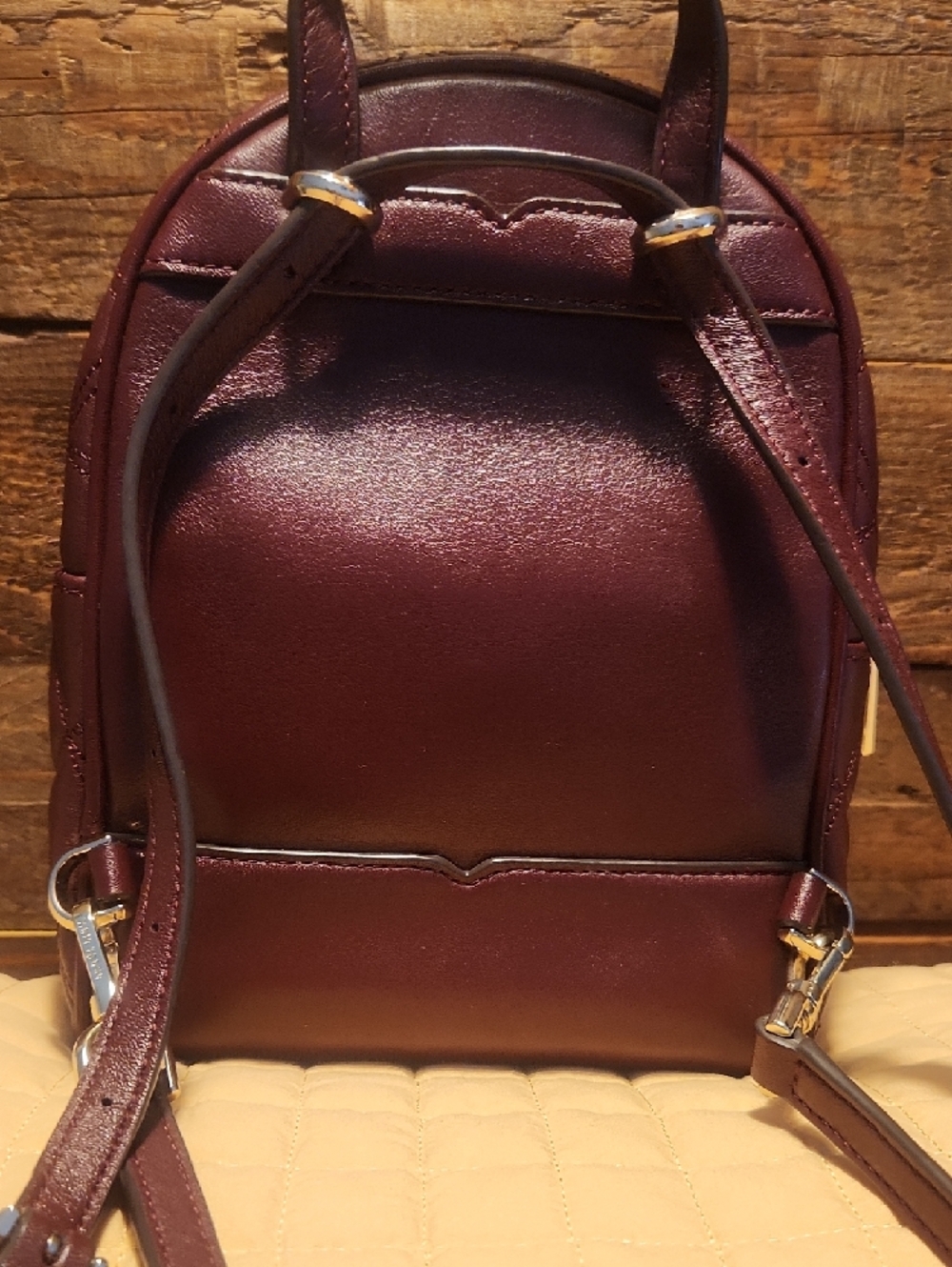 kate spade ♠️ Quilted Mini Backpack in Plum - Picture 7 of 12